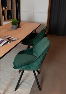 Zelena blagovaonska stolica s baršunastom površinom Tenzo Ritz