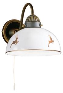 Austrolux KOLARZ Nonna zidna lampa, Ø 20 cm, jelen, zlatne boje, glatki rub, Bijela, Dnevni boravak/blagovaonica, Staklo