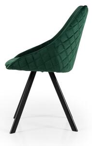 Zelena blagovaonska stolica s baršunastom površinom Tenzo Ritz