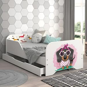 Kompletan dječji krevet 160 x 80 cm s madracem i podnicom - SWEET DOG