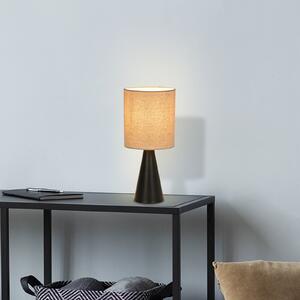 COREP Stolna lampa Sally, mat crna/bež, visina 33 cm, metal i tkanina, Crno, Dnevni boravak/blagovaonica, Metal