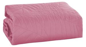 Ružičasti prekrivač za krevet s uzorkom LEAVES Dimenzije: 220 x 240 cm