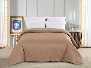 Svijetlo smeđi prekrivač za krevet s uzorkom LEAVES Dimenzije: 170 x 210 cm