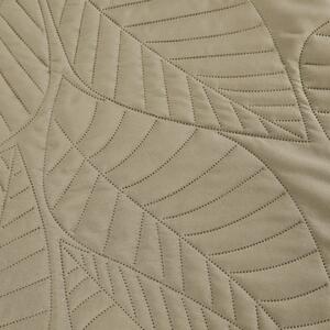 Bež prekrivač za krevet s uzorkom LEAVES Dimenzije: 220 x 240 cm