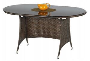 Vrtni stol Houston 23974x90cm, Tamno smeđa, Crna, PVC pletivo