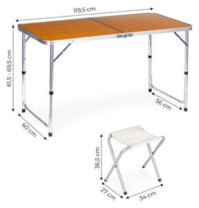 Sklopivi ugostiteljski stol 119,5x60 cm drvo sa 4 stolice