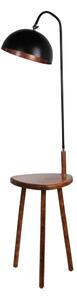 Crna/smeđa stojeća svjetiljka s policom s metalnim sjenilom (visina 160 cm) Table – Opviq lights