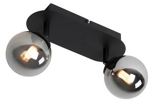 Moderna reflektor crna s dimnim staklom 2-svjetla - Atena