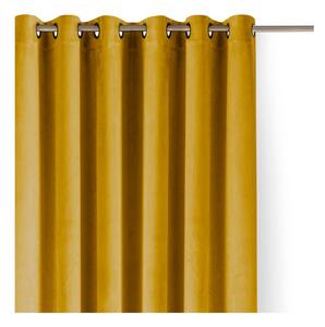 Senf žuta zavjesa za djelomično zamračenje od samta 140x175 cm Velto – Filumi
