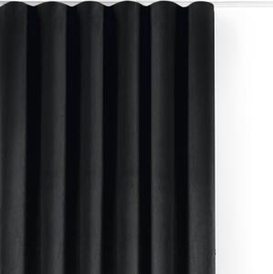 Crna zavjesa za djelomično zamračenje od samta 265x175 cm Velto – Filumi