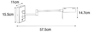 Dizajnirana zidna svjetiljka od mesinga uklj. LED s mogućnošću prigušivanja - Notia