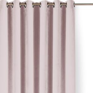 Svijetlo ružičasta zavjesa za djelomično zamračenje od samta 400x270 cm Velto – Filumi