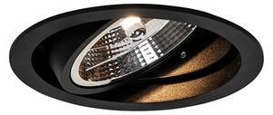 Okrugli ugradbeni reflektor crni podesiv - Chuck 111