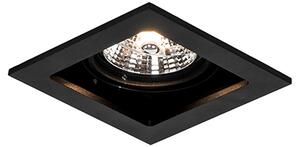 Kvadratni ugradbeni reflektor crni podesiv - Artemis 70