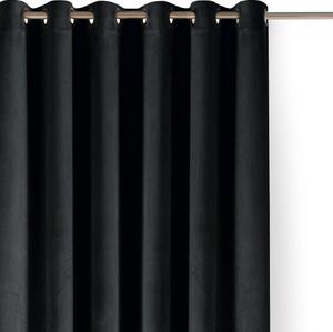 Crna zavjesa za djelomično zamračenje od samta 530x250 cm Velto – Filumi
