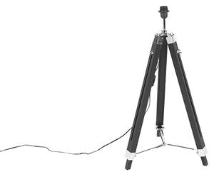 Podna lampa crna bez sjenila - Tripod