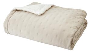 Krem prošiven prekrivač od sherpa flisa 220x230 cm Cosy Nori – Catherine Lansfield