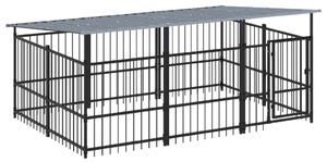 VidaXL Vanjski kavez za pse s krovom čelični 5,63 m²