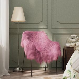 VidaXL Navlaka za stolicu od islandske ovčje kože ružičasta 70x110 cm
