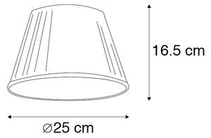 Nabrana abažur bijela 25/16,5 cm