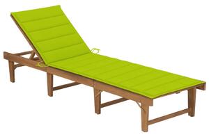 VidaXL Sklopiva ležaljka za sunčanje s jastukom od masivnog drva bagrema