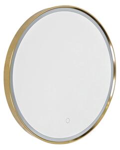Kupaonsko ogledalo bakreno 50 cm uklj. LED s 3-stupanjskim prigušivanjem na dodir okruglo - Miral