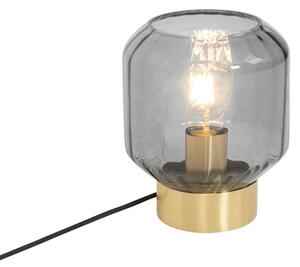 Moderna stolna svjetiljka mesingana s dimnim staklom - Stiklo