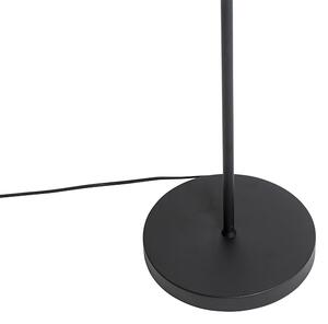 Dizajnerska podna lampa crna sa zlatom 2-svjetla - Stijn