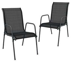 VidaXL Vrtne stolice 2 kom od čelika i tekstilena crne