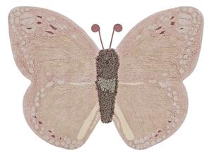 Svijetlo ružičasti/bež periv/ručno rađen pamučan dječji tepih 90x120 cm Baby Butterfly – Lorena Canals