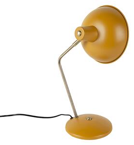 Retro stolna svjetiljka žuta s broncom - Milou