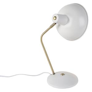 Retro stolna svjetiljka bijela s broncom - Milou