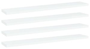 VidaXL Police za knjige 4 kom bijele 60 x 10 x 1,5 cm od iverice
