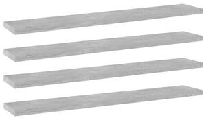 VidaXL Police za knjige 4 kom siva boja betona 60x10x1,5 cm od iverice