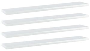 VidaXL Police za knjige 4 kom visoki sjaj bijele 60x10x1,5 cm iverica