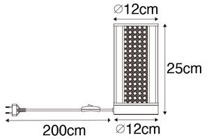 Stolna svjetiljka orijentalnog stila bijela s ratanom 12 cm - Akira
