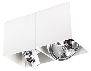 Dizajnerski reflektor bijele pravokutne oblike s 2 svjetla - Box