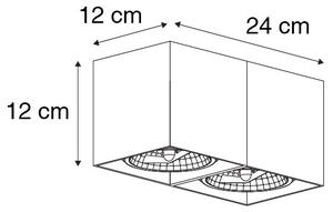 Dizajnerski reflektor bijele pravokutne oblike s 2 svjetla - Box
