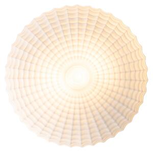 Klasična stropna svjetiljka crna s opalescentnim staklom 35 cm IP44 - Nohmi