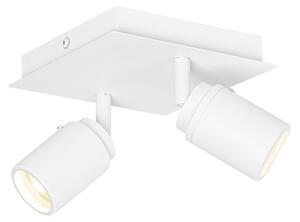 Moderno kupaonsko reflektorsko svjetlo bijelo kvadratno 2-svjetla IP44 - Ducha
