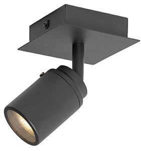 Moderno kupaonsko reflektorsko svjetlo crno kvadratno IP44 - Ducha