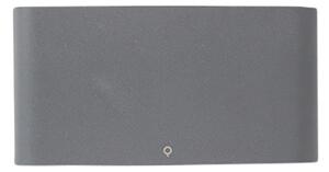 Set od 2 vanjske zidne svjetiljke tamno sive 17,5 cm uključujući LED - Batt