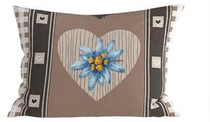 Poli-pamučna jastučnica HEART RETRO POLY 50x70 cm, smeđa
