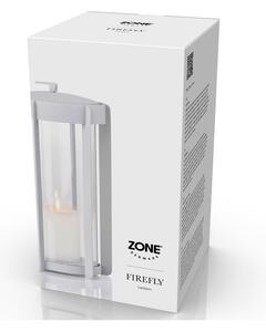 Svijetlo siva LED lanterna s USB (visina 25 cm) Firefly – Zone