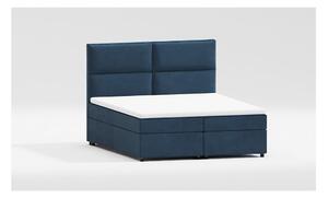 Tamno plavi boxspring krevet s prostorom za pohranu 140x200 cm – Ropez