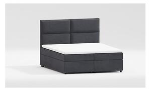 Sivi boxspring krevet s prostorom za pohranu 160x200 cm – Ropez