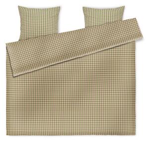 Zelena/ružičasta posteljina za bračni krevet/za produženi krevet od krepa 200x220 cm Bæk&Bølge – JUNA