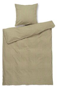 Zelena/ružičasta posteljina za krevet za jednu osobu/za produženi krevet od krepa 140x220 cm Bæk&Bølge – JUNA