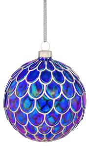 Stakleni božićni ukras ENCHANTED 10 cm, plava