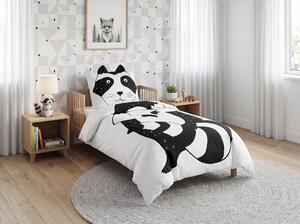 Pamučna posteljina za dječji krevetić RACCOON crno-bijela Dimenzije posteljine: 40 x 60 cm | 100 x 135 cm